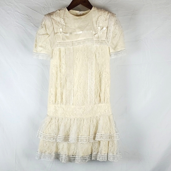 Vintage Gunne‎ Sax by Jessica McClintock Cream Lace Dress - Picture 1 of 7